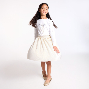 تنورة باليه مطرزة بالترتر الذهبي، بناتي